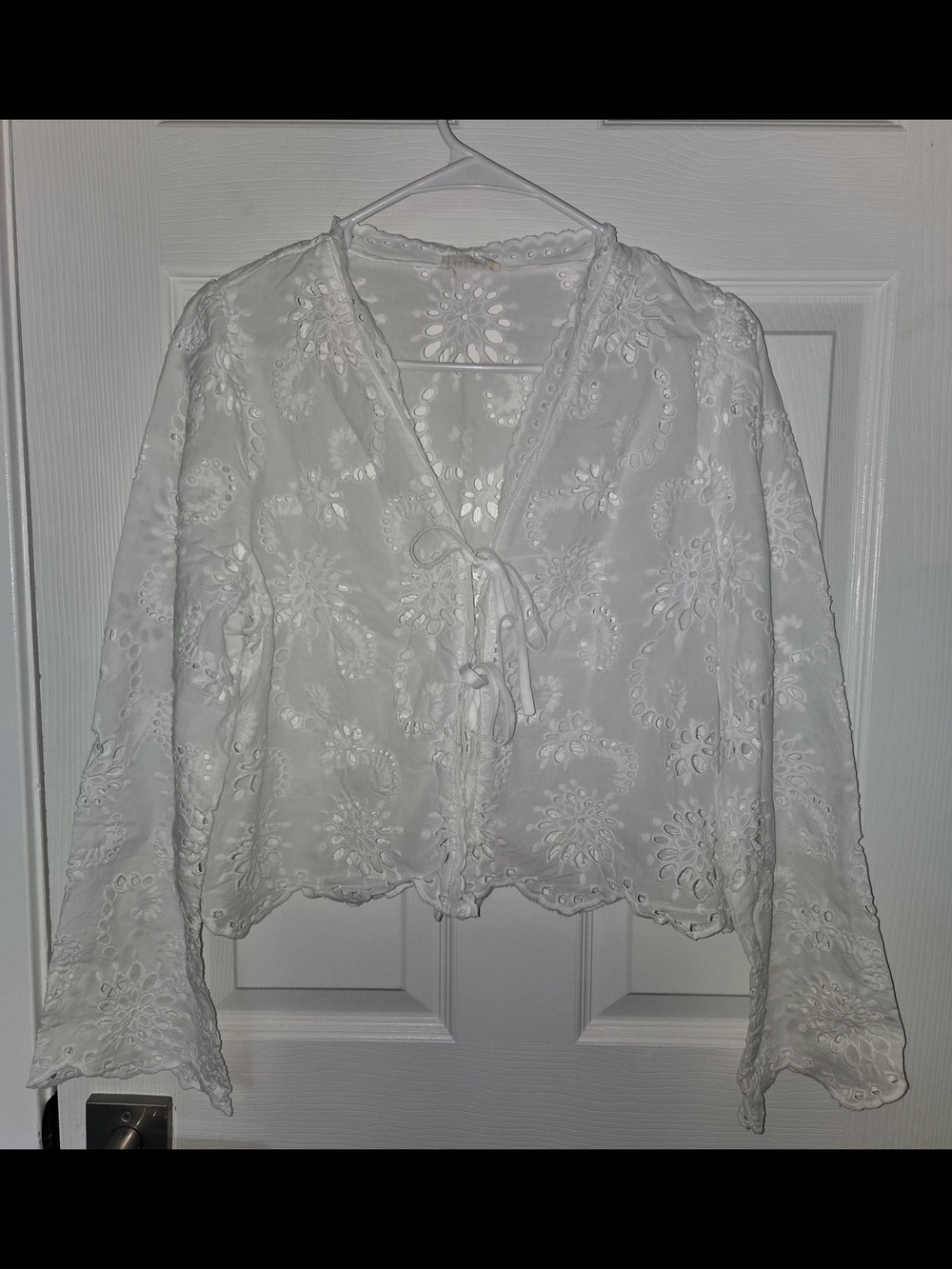 BLENCA White Eyelet Tie-Front Swim Coverup SIZE XL